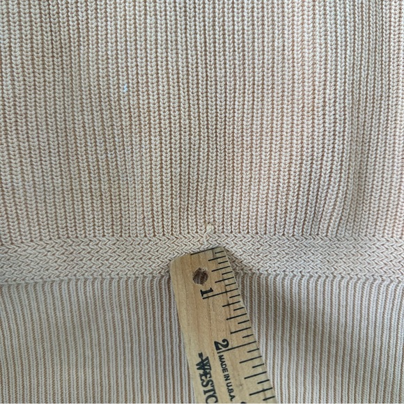 Rare Vintage L.L.Bean Henley Knit Ribbed Sweater Pale Peach Small - Picture 5 of 6